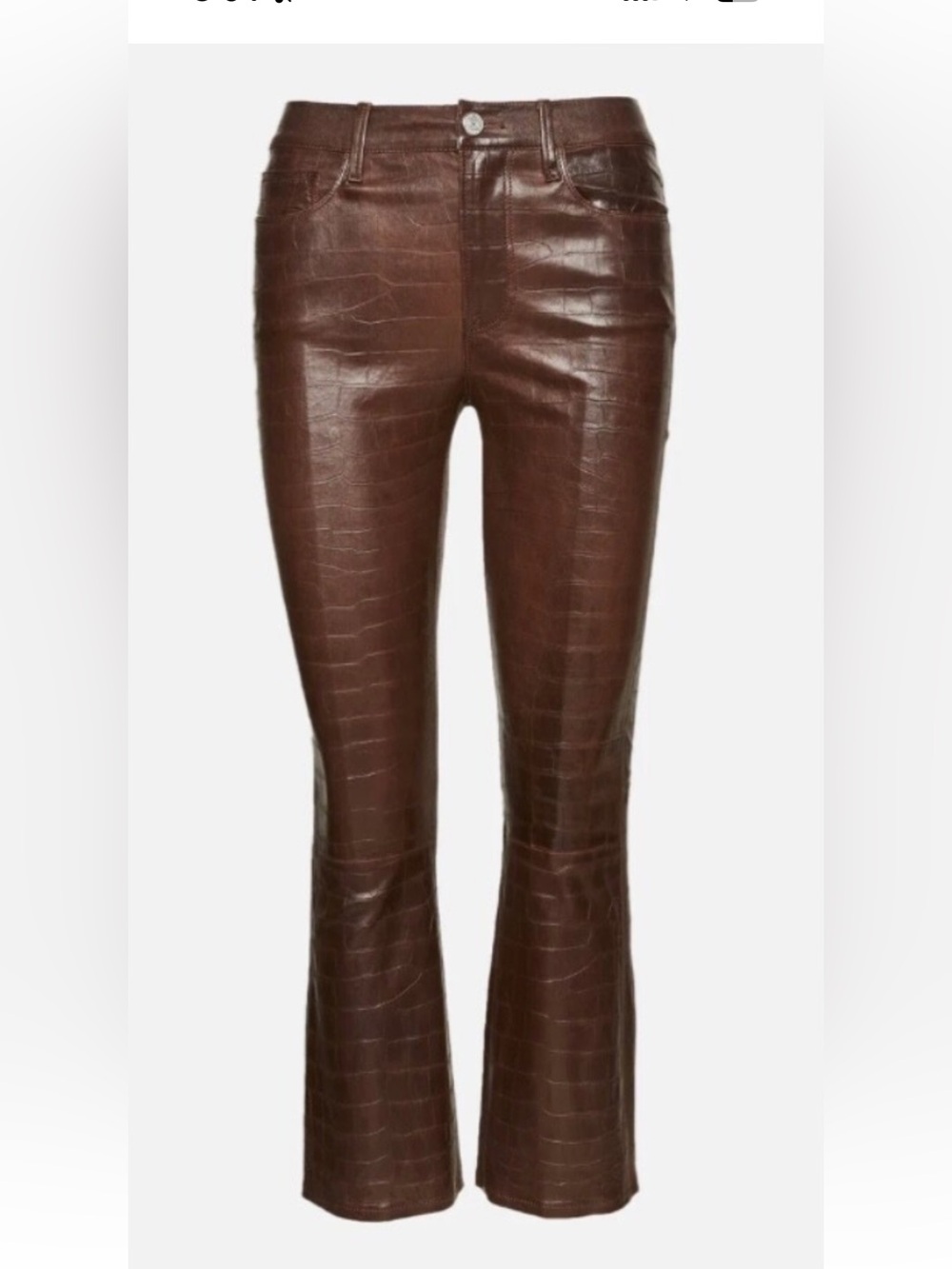 Frame Denim Brown Croc leather Flare Pants